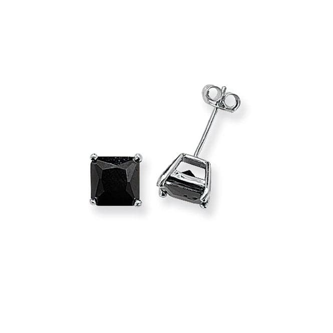 Silver 7mm Square Black Zirconia Stud Earring G5146BKAcotis Silver JewelleryTH - G5146BK