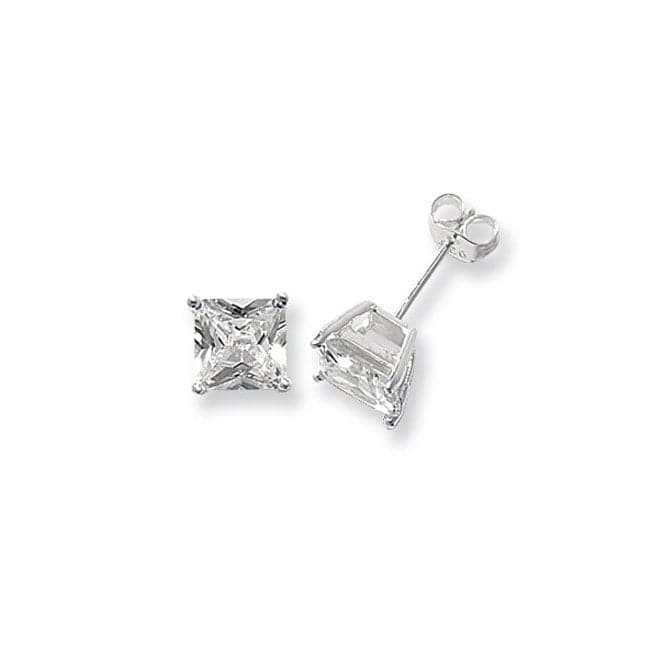 Silver 7mm Square Zirconia Stud Earring G5146CZAcotis Silver JewelleryTH - G5146CZ