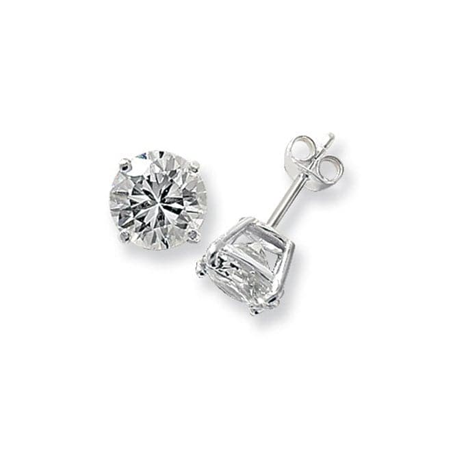 Silver 9mm Round Zirconia Stud Earring G5139CZAcotis Silver JewelleryTH - G5139CZ