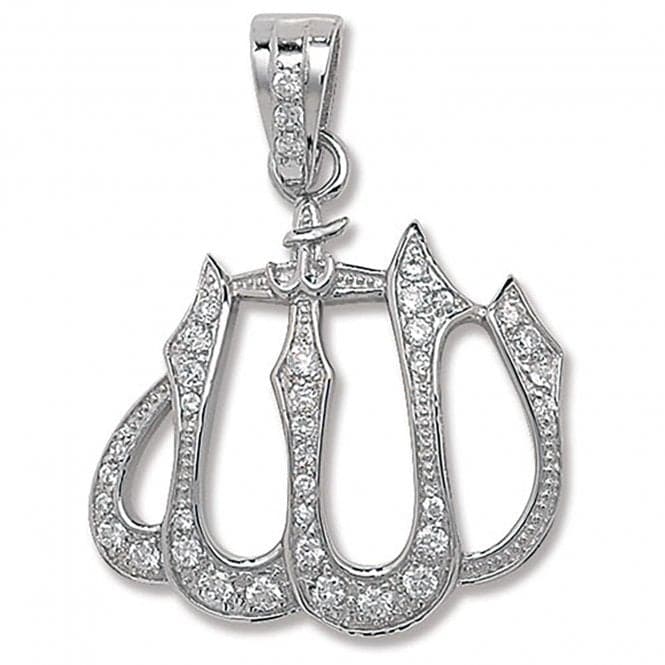 Silver Allah Zirconia Pendant G6193CZAcotis Silver JewelleryTH - G6193CZ