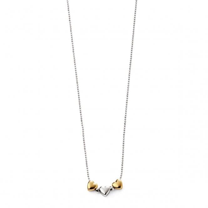 Silver and Gold Plated Detail Heart Necklace N4169D for DiamondN4169