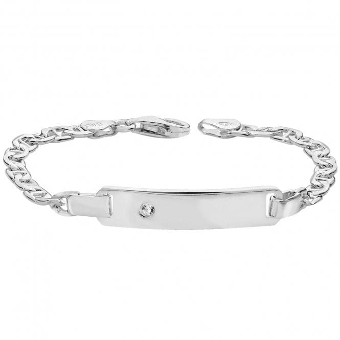 Silver Babies Anchor Zirconia Set Id Bracelet G2230Acotis Silver JewelleryTH - G2230