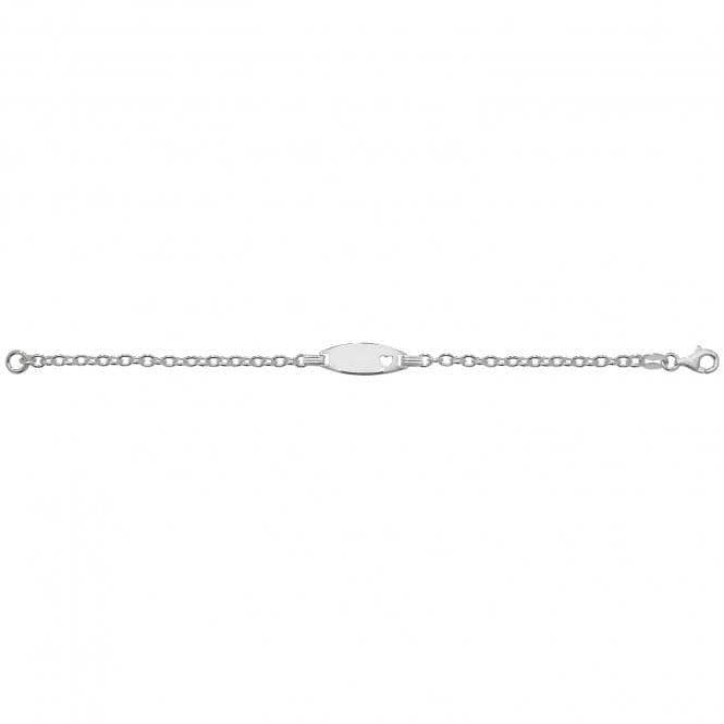 Silver Babies Cable Cut Out Heart Oval Id Bracelet G2598Acotis Silver JewelleryTH - G2598