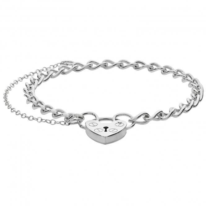 Silver Babies Charm Bracelet With Heart Padlock G2187Acotis Silver JewelleryTH - G2187