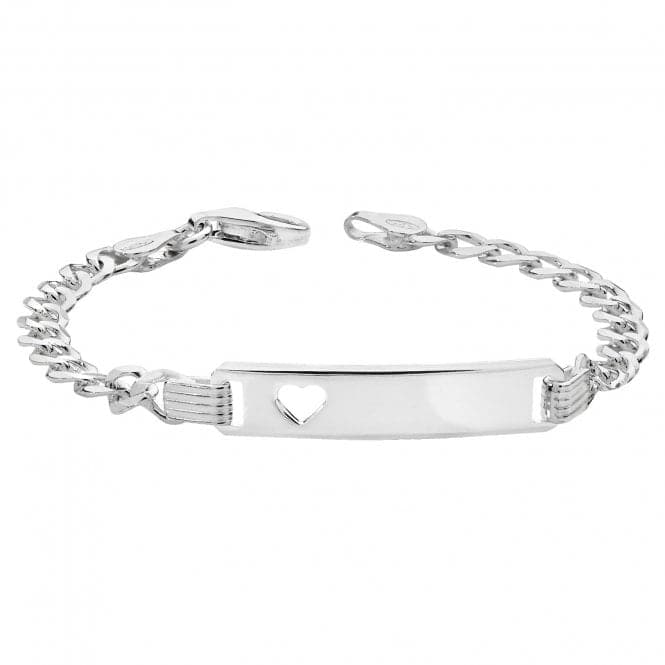 Silver Babies Curb Cut Out Heart Id Bracelet G2223Acotis Silver JewelleryTH - G2223