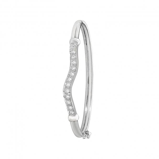 Silver Babies Oval Zirconia Hinged Bangle G4210CZAcotis Silver JewelleryTH - G4210CZ