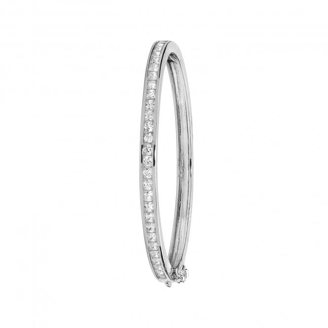 Silver Babies Oval Zirconia Hinged Bangle G4356Acotis Silver JewelleryTH - G4356