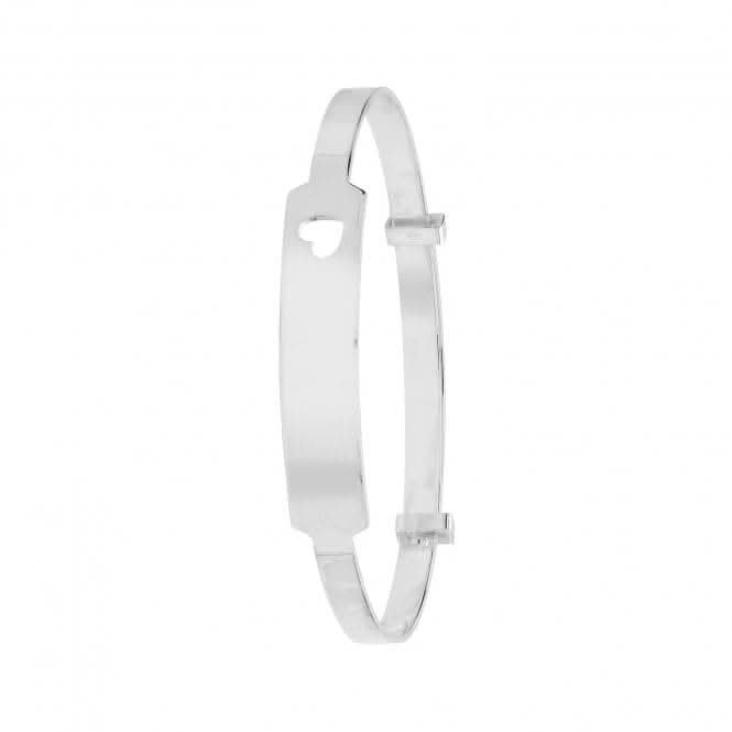 Silver Babies Round Cut Out Heart Id Expand Bangle G4366Acotis Silver JewelleryTH - G4366