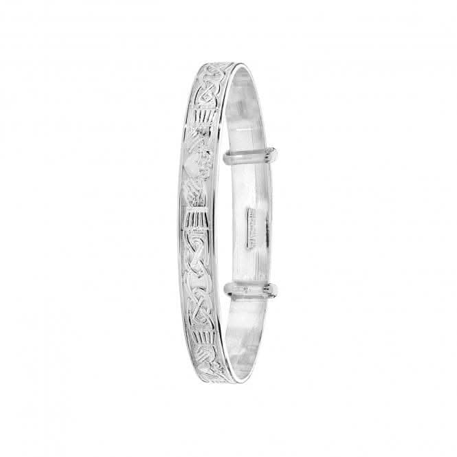 Silver Babies Round Dia Cut Celtic Design Expandable Bangle G4405Acotis Silver JewelleryTH - G4405