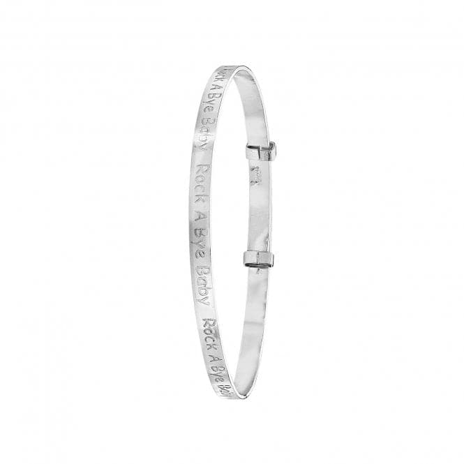 Silver Babies Round Rock A Bye Baby Expandable Bangle G4403Acotis Silver JewelleryTH - G4403