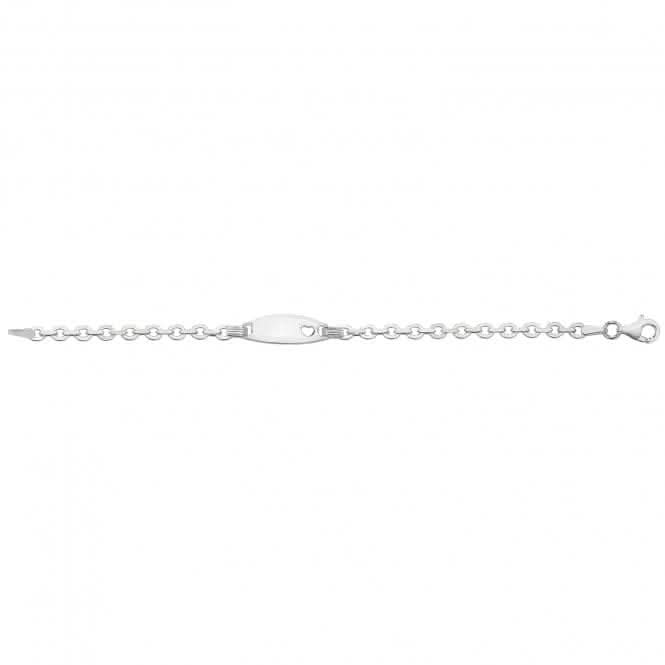 Silver Babies Trace Cut Out Heart Oval Id Bracelet G2592Acotis Silver JewelleryTH - G2592