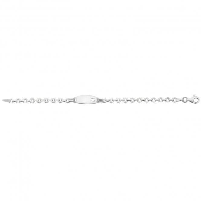 Silver Babies Trace Cut Out Heart Oval Id Bracelet G2592Acotis Silver JewelleryTH - G2592