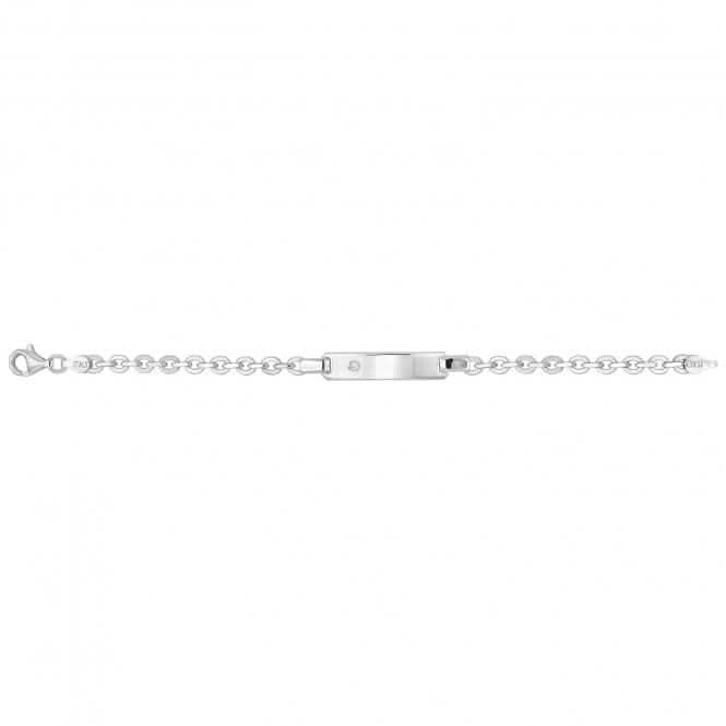 Silver Babies Trace Zirconia Set Id Bracelet G2229Acotis Silver JewelleryTH - G2229
