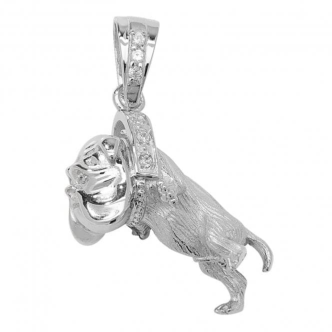 Silver Bulldog Zirconia Pendant G6763CZAcotis Silver JewelleryTH - G6763CZ