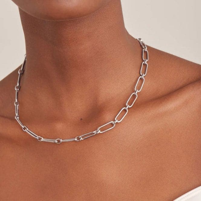 Silver Cable Connect Chunky Chain Necklace N046 - 02HAnia HaieN046 - 02H