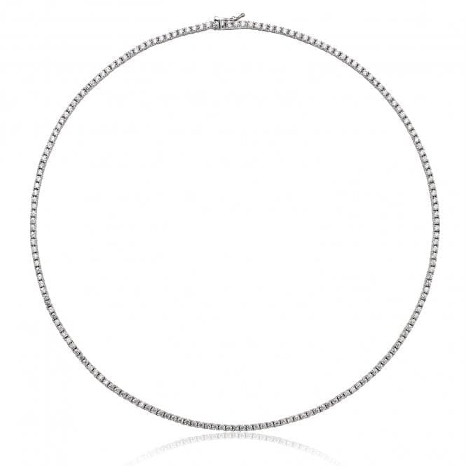 Silver Claw Set 2mm Round Cubic Zirconia Line Necklace SNG0008Silver & CoSNG0008