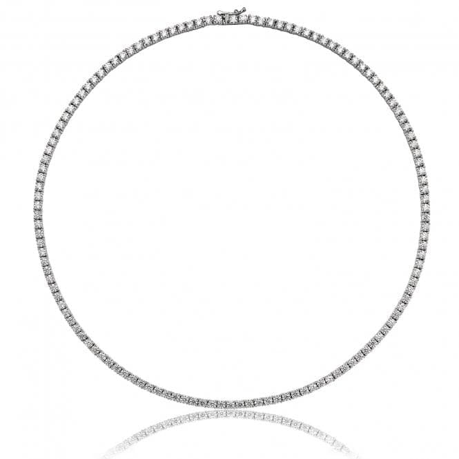 Silver Claw Set 3mm Round Cubic Zirconia Line Necklace SNG0009Silver & CoSNG0009