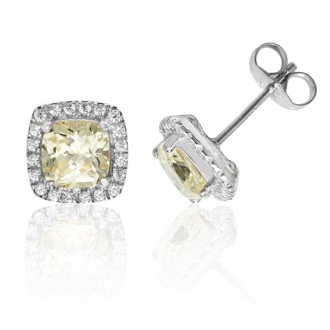 Silver Claw Set Halo Style Cushion Cubic Zirconia Stud Earrings SEG0013YZSilver & CoSEG0013YZ