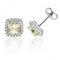 Silver Claw Set Halo Style Cushion Cubic Zirconia Stud Earrings SEG0013YZSilver & CoSEG0013YZ