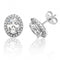 Silver Claw Set Halo Style Oval Cubic Zirconia Stud Earrings SEG0025CZSilver & CoSEG0025CZ