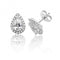 Silver Claw Set Halo Style Pear Shape Cubic Zirconia Stud Earrings SEG0015CZSilver & CoSEG0015CZ