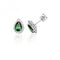Silver Claw Set Halo Style Pear Shape Green Cubic Zirconia Stud Earrings SEG0015EMSilver & CoSEG0015EM