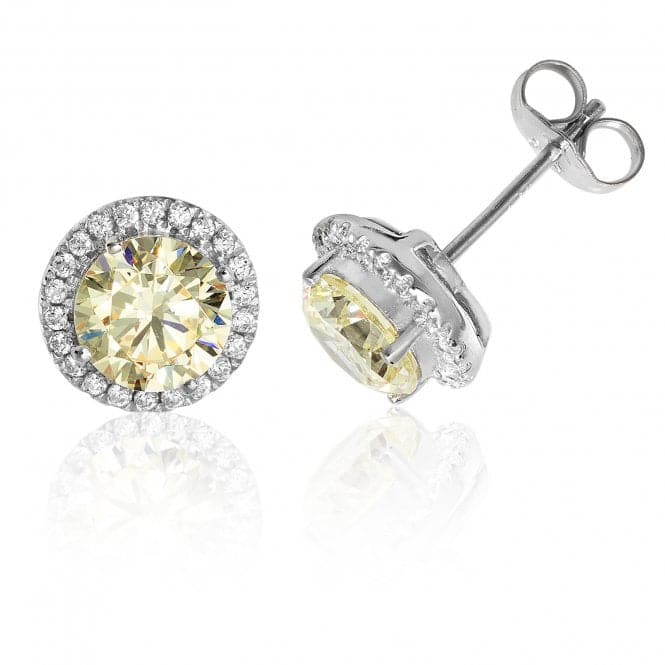 Silver Claw Set Halo Style Round Cubic Zirconia Stud Earrings SEG0009YZSilver & CoSEG0009YZ