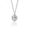 Silver Claw Set Heart Shape Halo Style Cubic Zirconia Chain Pendant SPG0017CZSilver & CoSPG0017CZ
