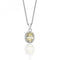 Silver Claw Set Oval Halo Style Cubic Zirconia Chain Pendant SPG0025YZSilver & CoSPG0025YZ