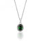 Silver Claw Set Oval Halo Style Green Cubic Zirconia Chain Pendant SPG0025EMSilver & CoSPG0025EM