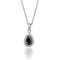 Silver Claw Set Pear Shape Halo Style Green Cubic Zirconia Chain Pendant SPG0015EMSilver & CoSPG0015EM