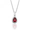 Silver Claw Set Pear Shape Halo Style Red Cubic Zirconia Chain Pendant SPG0015RUSilver & CoSPG0015RU