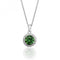 Silver Claw Set Round Halo Style Green Cubic Zirconia Chain Pendant SPG0009EMSilver & CoSPG0009EM
