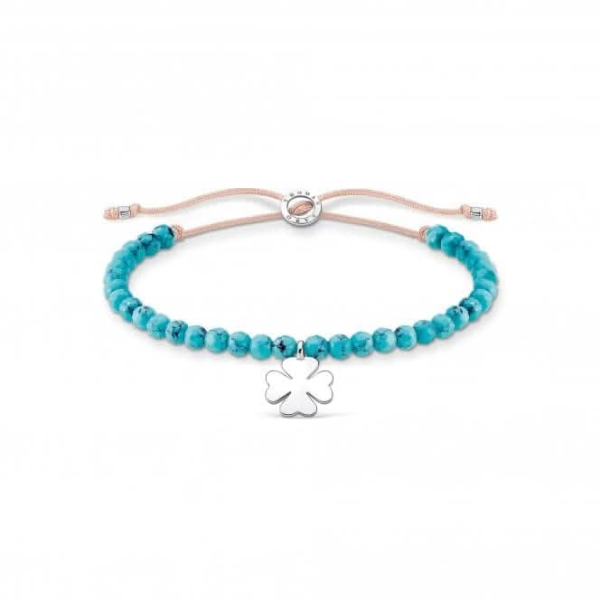 Silver Cloverleaf Turquoise Beaded Tie Bracelet A1983 - 905 - 17 - L20vThomas Sabo Charm Club CharmingA1983 - 905 - 17 - L20v