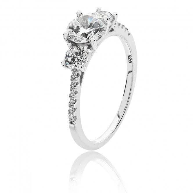 Silver & Co Trilogy Micro Set Shoulder Cubic Zirconia Ring SRG0049Silver & CoSRG0049/J