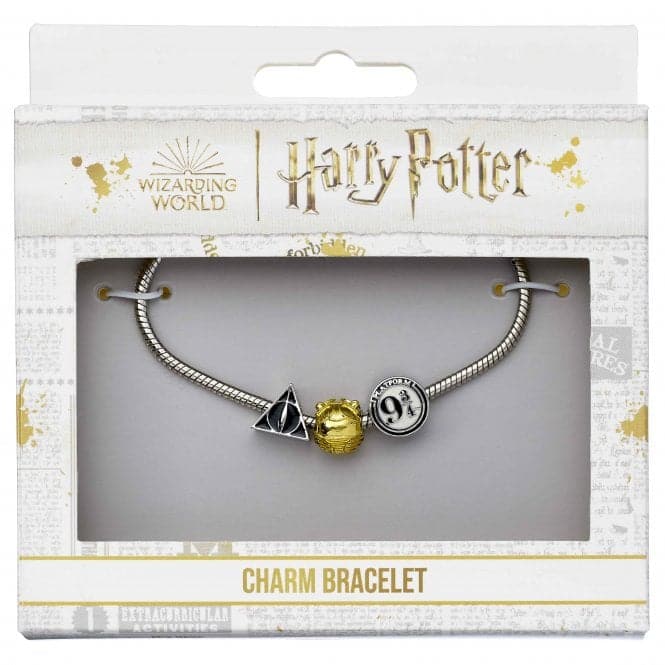 Silver Colour Three Bead Charms Silver Bracelet HP000372Harry PotterHP000372