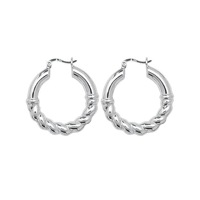 Silver Creole Earrings G5886Acotis Silver JewelleryTH - G5886