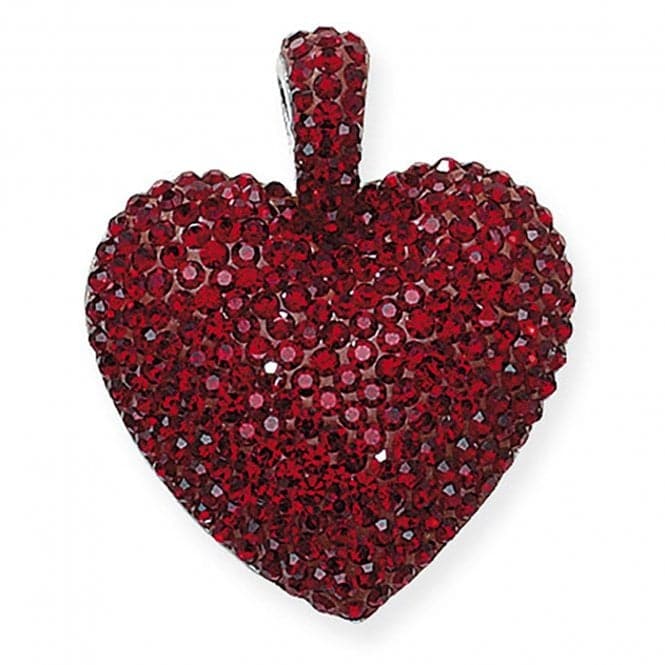 Silver Crystal Red Heart Pendant G6293RAcotis Silver JewelleryTH - G6293R