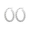 Silver Dia Cut Oval Hoop Earrings G51071 - V4Acotis Silver JewelleryTH - G51071 - V4