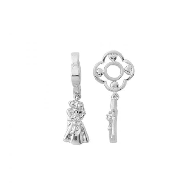 Silver & Diamond Bride and Groom Dangle Charm S182DStorywheelsS182D
