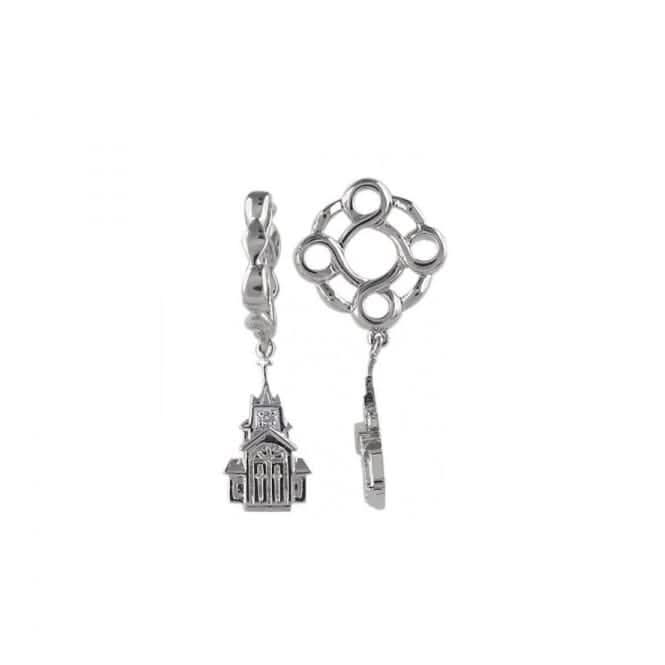 Silver &amp; Diamond Church Dangle Charm S265DStorywheelsS265D