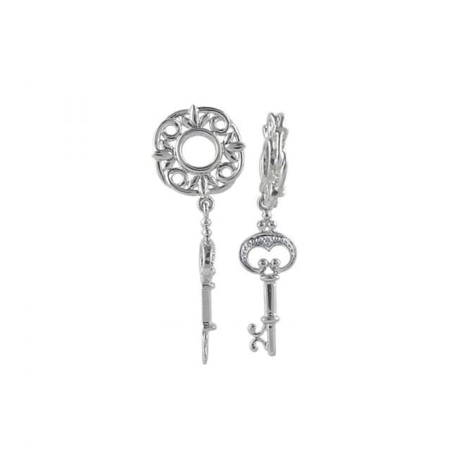 Silver & Diamond Key Dangle Charm S261DStorywheelsS261D