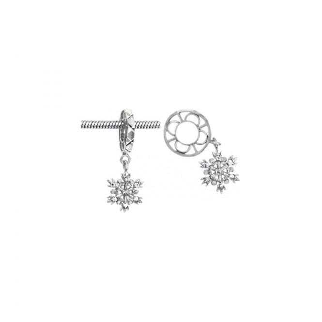 Silver & Diamond Snowflake Dangle Charm S025DStorywheelsS025D