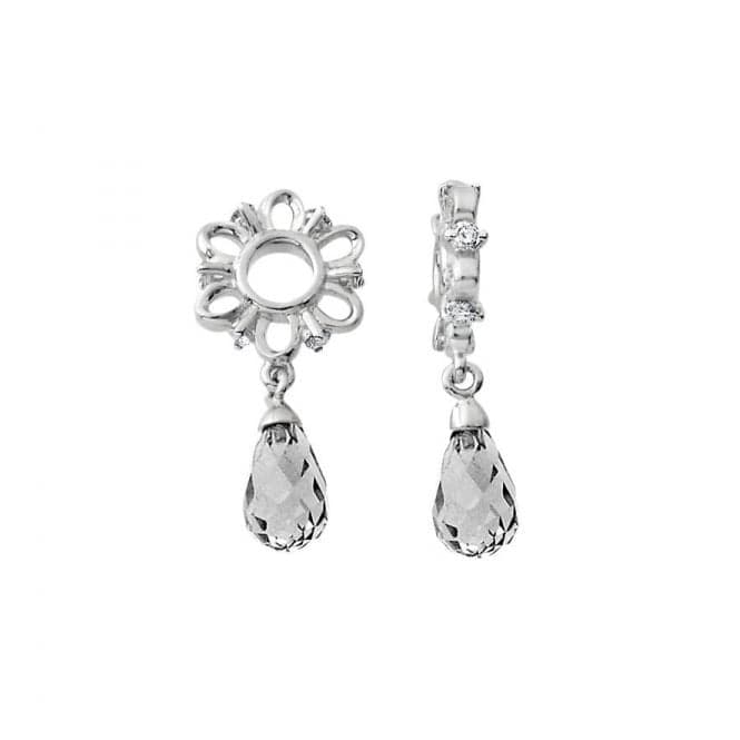 Silver Diamond & White Topaz Drop Dangle Charm S240WTStorywheelsS240WT