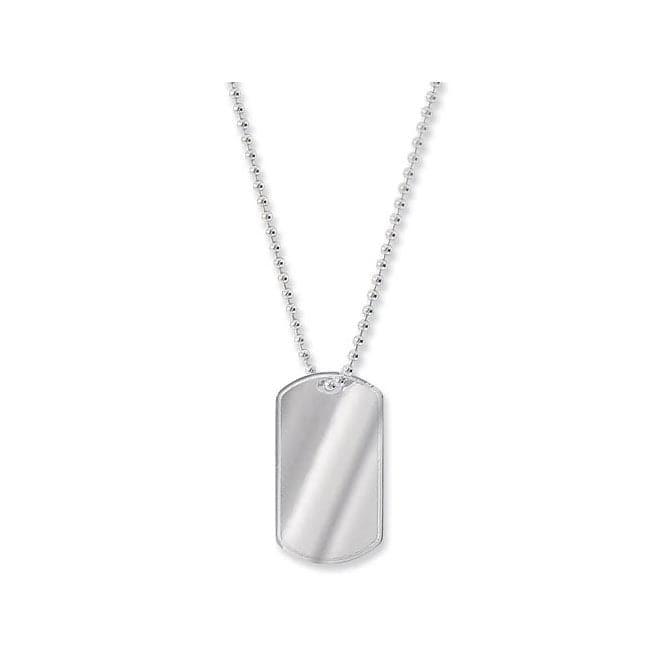 Silver Dog Tag & Bead Chain G3023Acotis Silver JewelleryTH - G3023