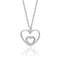 Silver Double Heart Shape Plain Cubic Zirconia Chain Pendant SPG0032CZSilver & CoSPG0032CZ