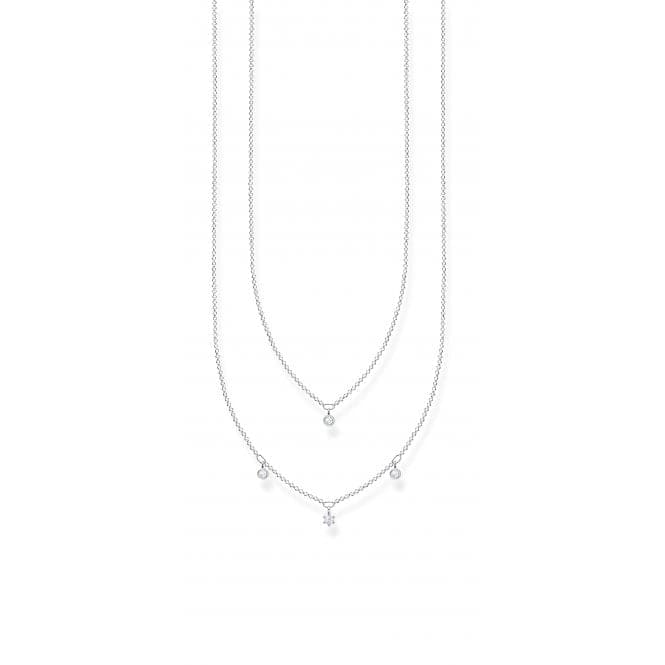 Silver Double Layer Zirconia Necklace 45cm KE2078 - 051 - 14 - L45vThomas Sabo Charm Club CharmingKE2078 - 051 - 14 - L45v