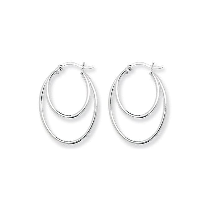 Silver Double Oval Hoop Earrings G5564Acotis Silver JewelleryTH - G5564