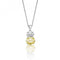 Silver Double Oval Shape Yellow White Cubic Zirconia Chain Pendant SPG0059YZSilver & CoSPG0059YZ