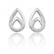 Silver Double Pear Shape Plain Cubic Zirconia Stud Earrings SEG0030CZSilver & CoSEG0030CZ